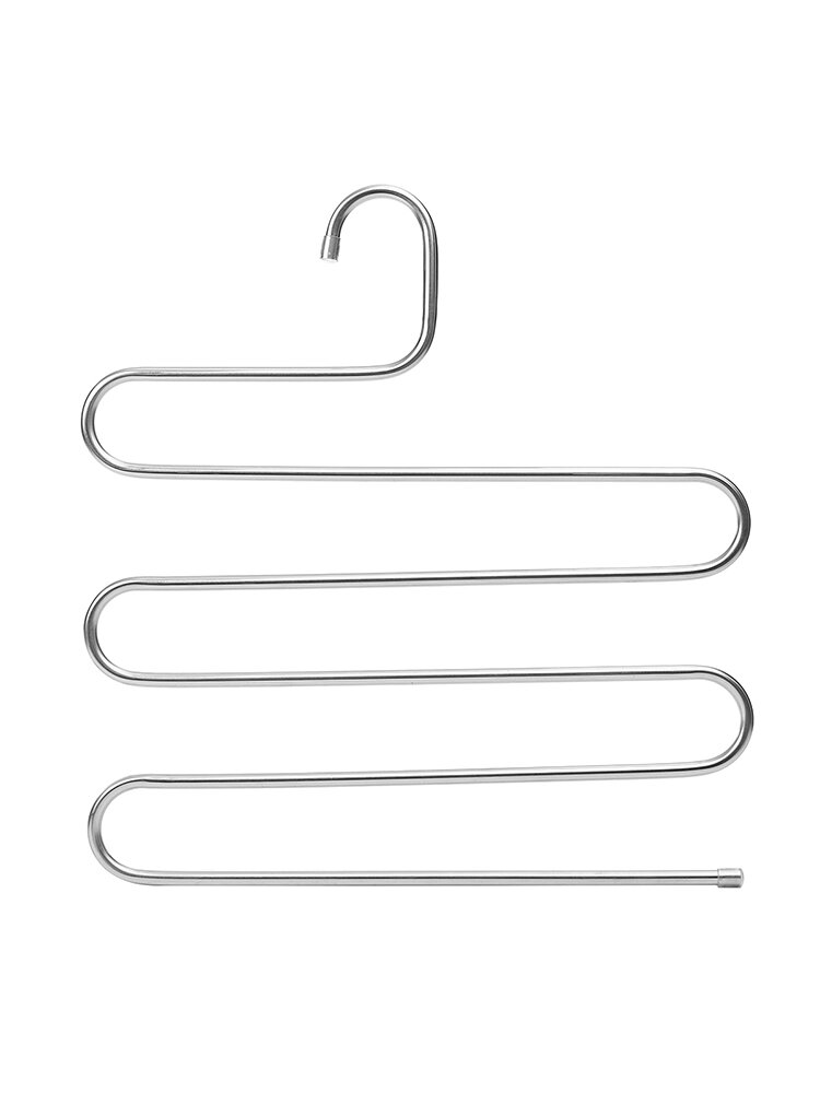 4 PCS Space-Saving S-type Multi-Bar Metal Pants Clothes Hangers Swing Bars for 5 Jeans Each Stable with Non-Slip Padding Verdelife Trousers Hangers 