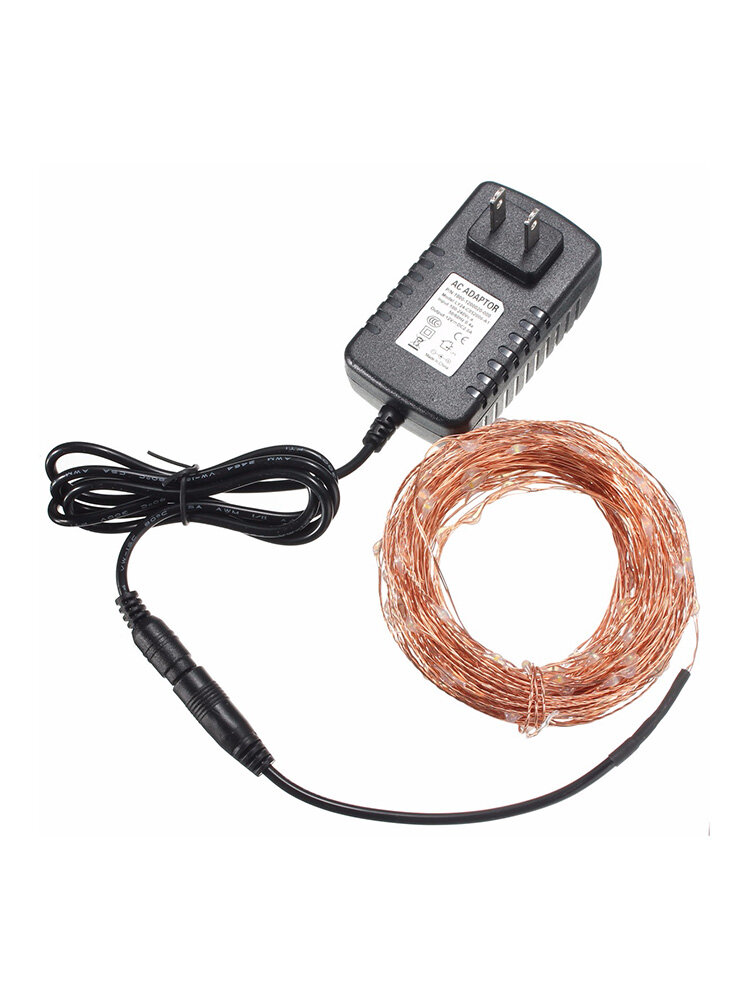 20M IP67 200 LED Copper Wire Fairy String Light for Christmas Party Decor with 12V 2A Adapter