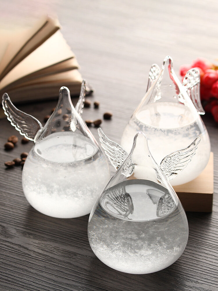 Angel Wings Weather Forecast Crystal Storm Glass Decor Christmas Xmas Gift