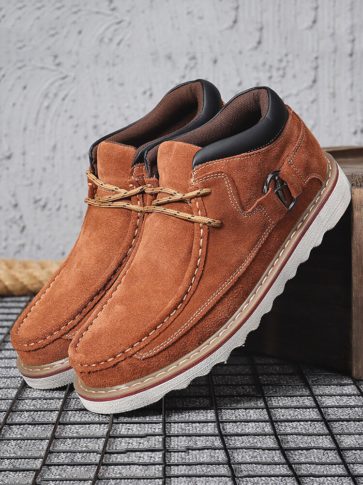 Men Washable Suede Sewing Retro Classic Lace Up Casual Shoes от Newchic WW