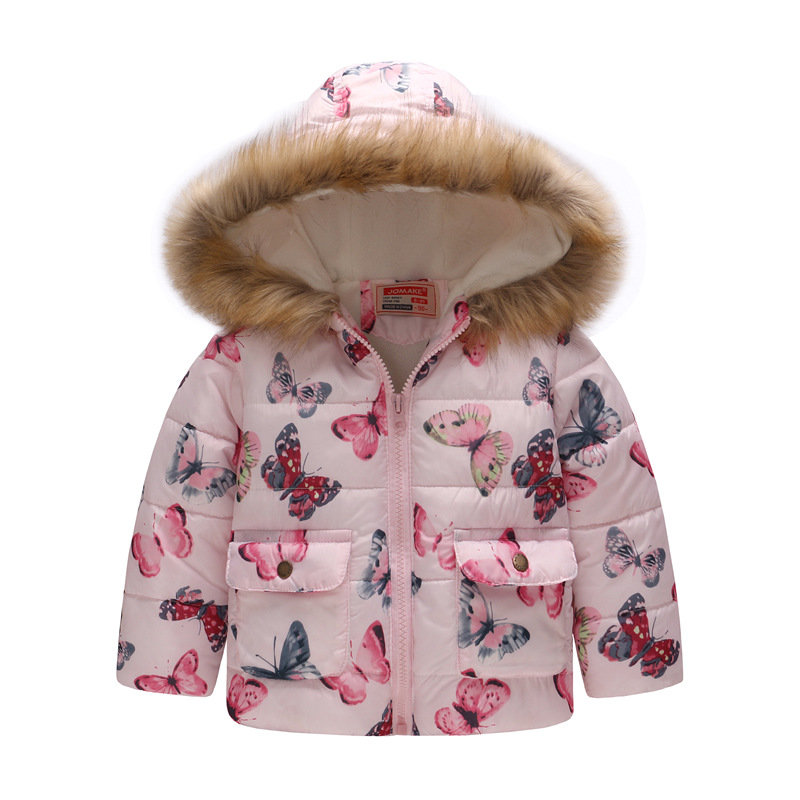 

Faux Fur Winter Coat Girls Boys Floral Thicken Jackets For 2Y-9Y, 1;2;3;4;5;6;7