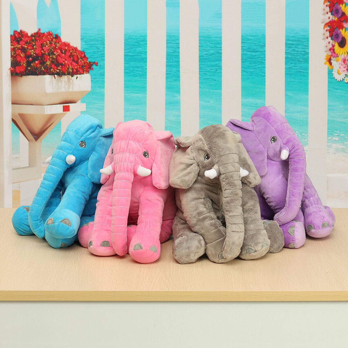 <US Instock>Large Elephant Soft Sleep Pillow Animals Plush Toy For Baby Sleep Cushion