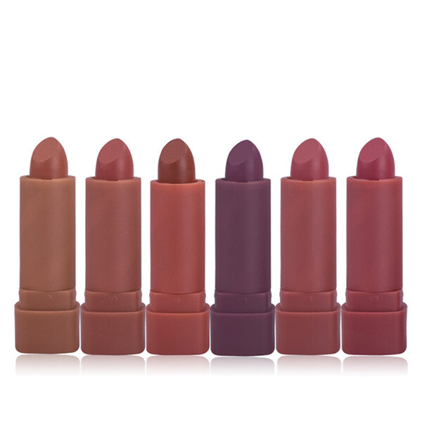6 Pieces Lipstick Set Nude Matte Batons Moisturizing Travel Size Lips Makeup Pumpkin Colors