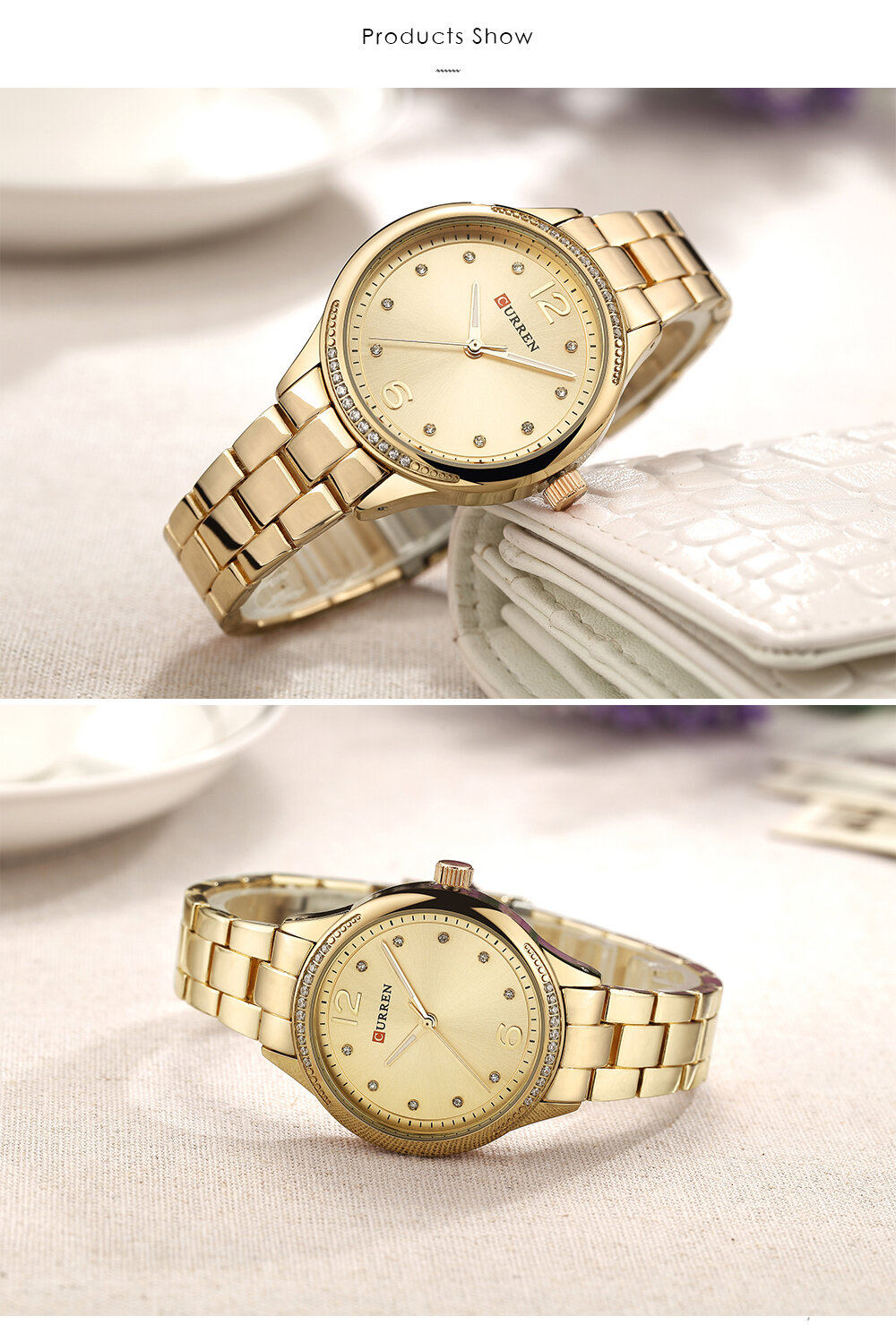 Casual Quartz Wrist Watch Stainless Steel Band Round Dial Simple Numerical Watches for Women