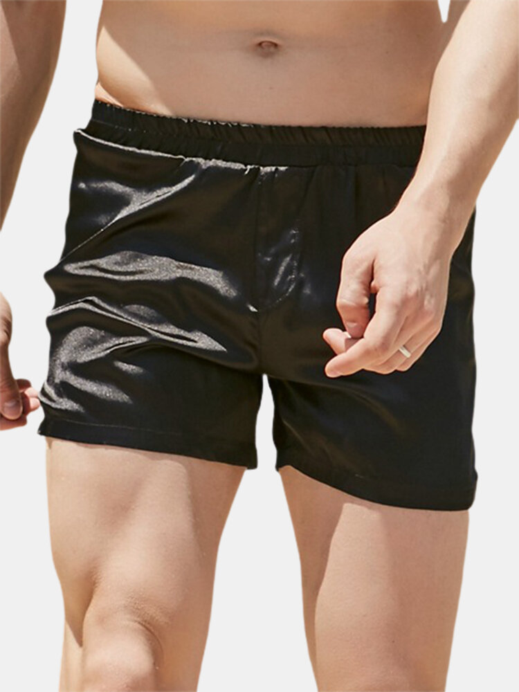 Casual Lightweight Pure Color Mini Homewear Shorts For Men