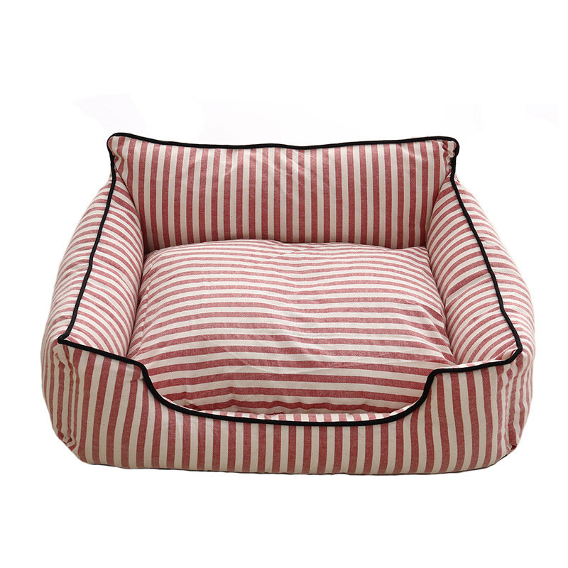2 Colors Stripe Pattern Pet Sofa Bed Mat Dog Cat Sofa Kennel