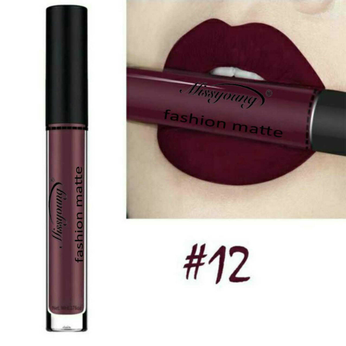 Missyoung Matte Liquid Lipstick Lip Gloss Lips Makeup Waterproof Long Lasting Lip Gloss