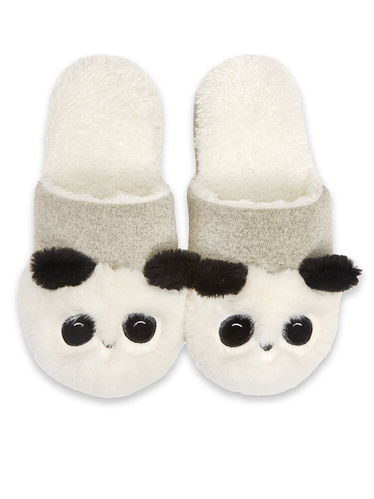 Women Cute Fluffy Panda Soft Comfy Warm Home Shoes