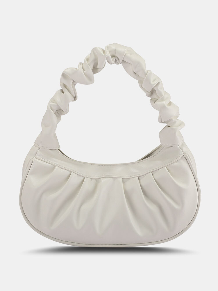 Casual Exquisite Pleated Handle Multi-Carry Waterproof Underarm Bag Dumplings Handbag