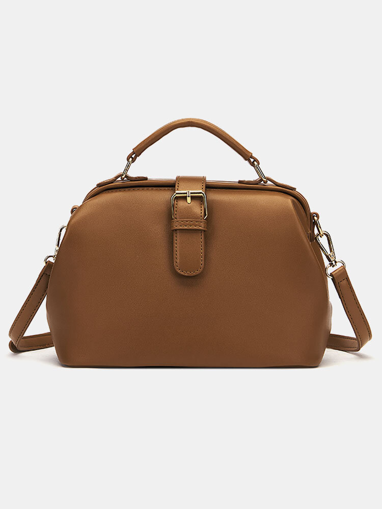 Women Vintage PU Leather Brown Phone Bag Crossbody Bag Handbag Satchel Bag