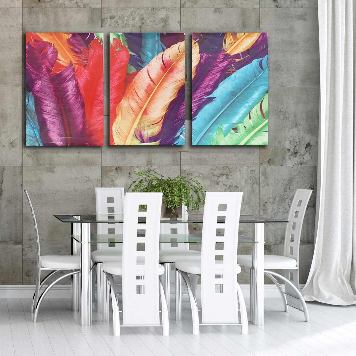 

Unframed Huge Modern Abstract Feather Canvas Painting Decorative Wall Home Picture