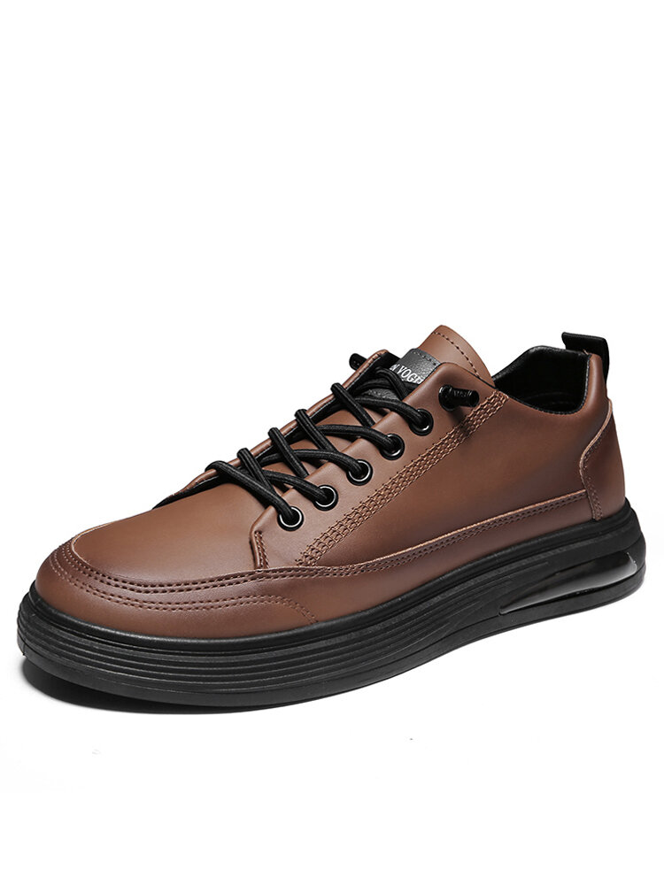 Men Classic Air Cushioned Sole Lace Up Casual Skate Shoes