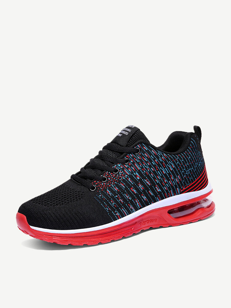 Men Knitted Fabric Air-cushion Sole Casual Running Sneakers