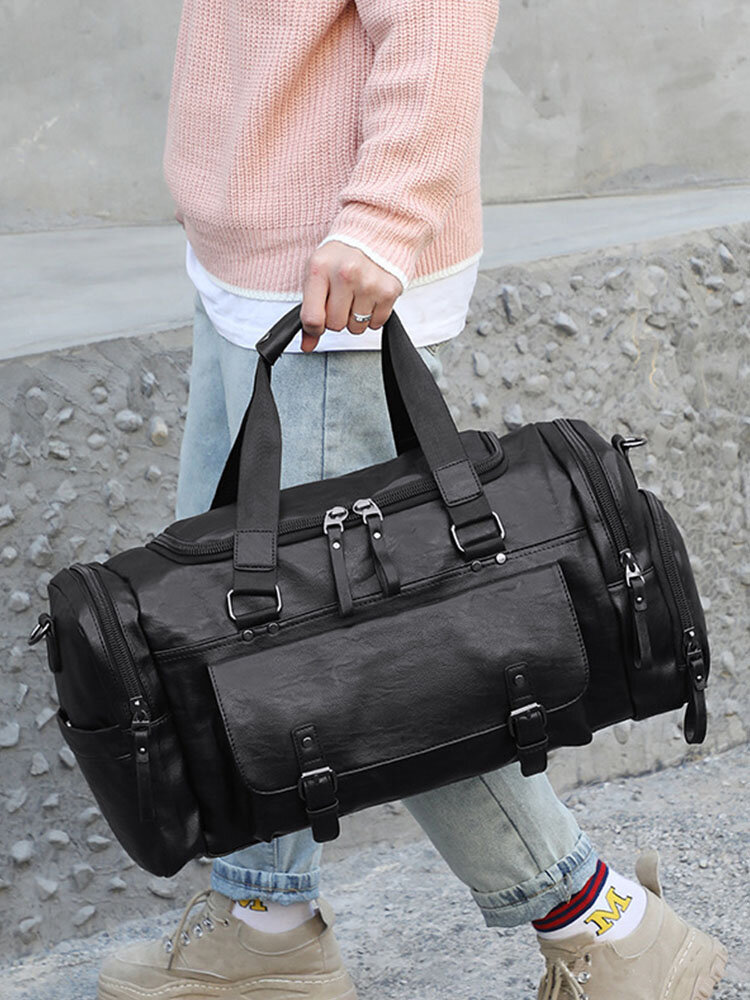 

Multifunctional Large Capacity Travel Bag Shoe Position Handbag Shoulder Bag, Black