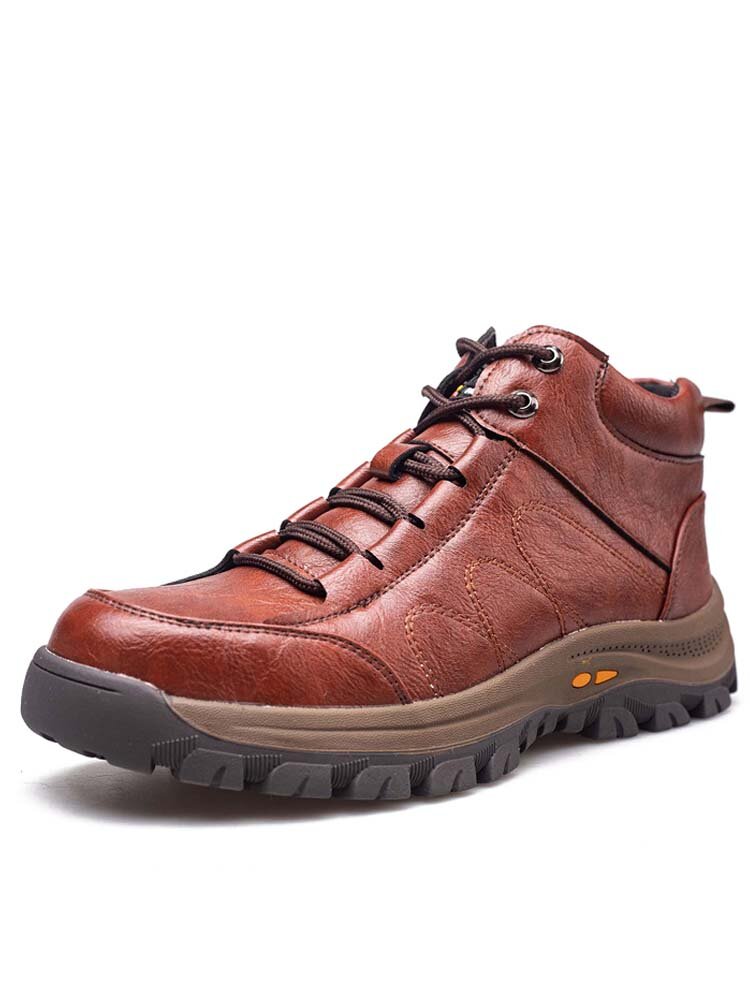Men Microfiber Leather Steel Toe Anti-Stab Non Slip Safety Shoes