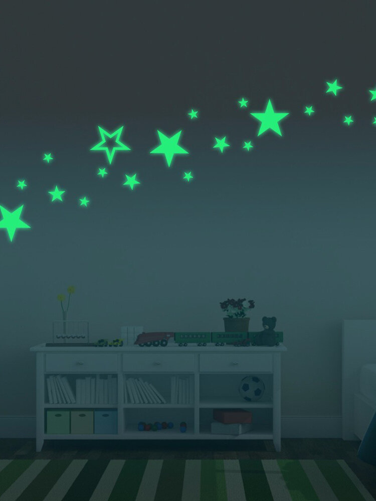 

28PCS Fluorescent Glow Hollow Stars Wall Stickers Home Decor