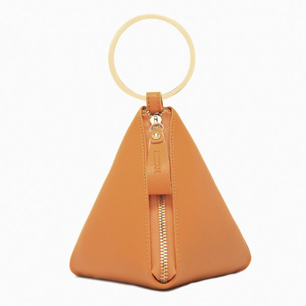 Triangle Creative PU Leather Zipper Coin Bags Card Holder Clutch Bag