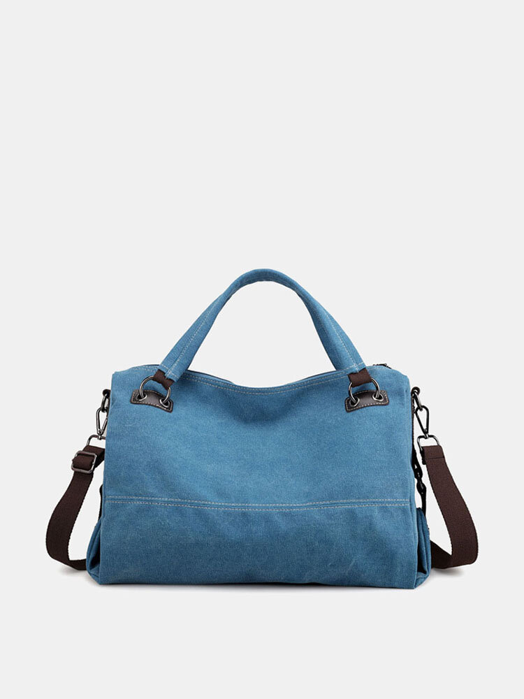 Women Casual Canvas Handbag Multi-carry Crossbody Bag 