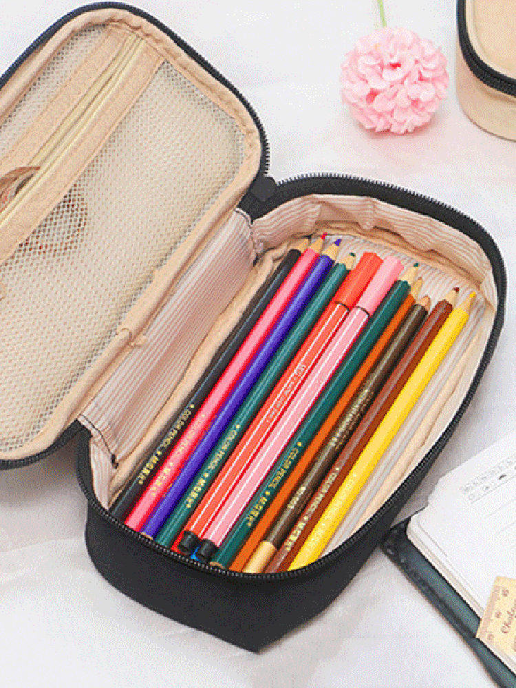 

Honana HN-1027 Travel Cosmetic Bag Makeup Cable Organizer Storage Bags Pencil Case, Khaki;blue