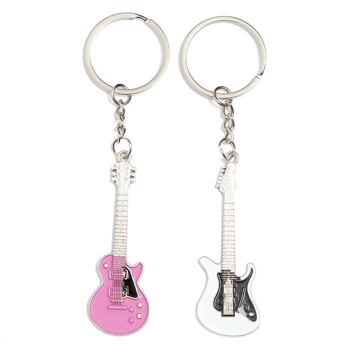 1 Pair Guitar Musical Instrument Pendant Keychain