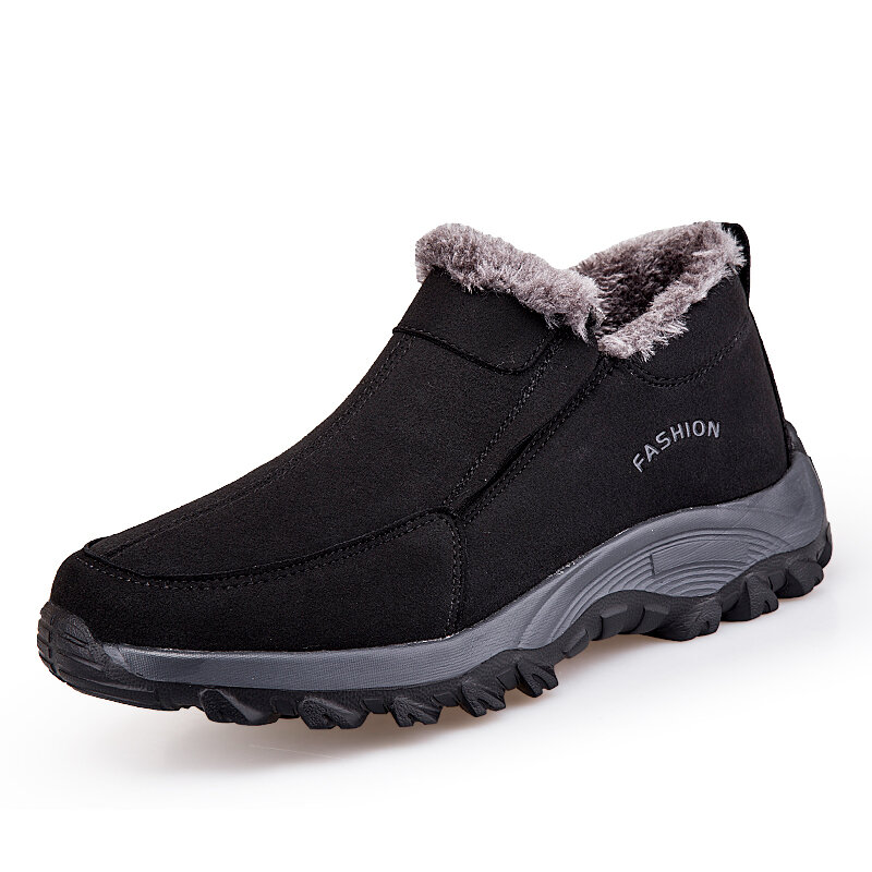 Men Synthetic Suede Warm Lined Soft Non Slip Wear Sole Snow Boots
