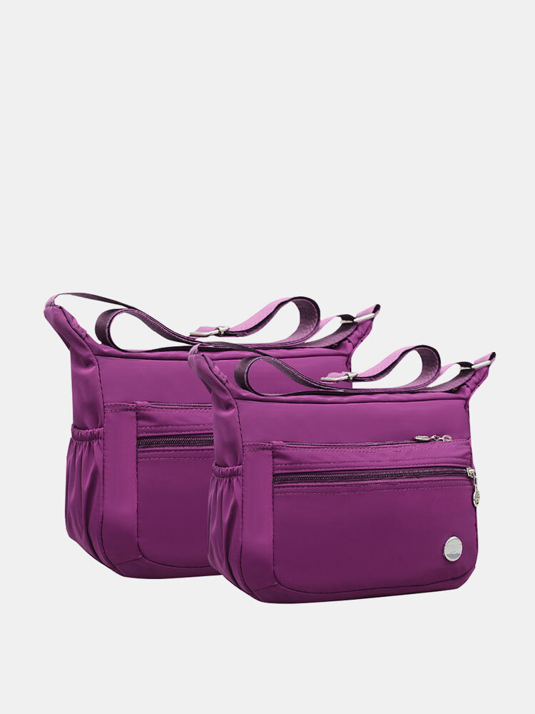 Women Nylon Waterproof Crossbody Bags Multi-slots Leisure Lightweight Shoulder Bags