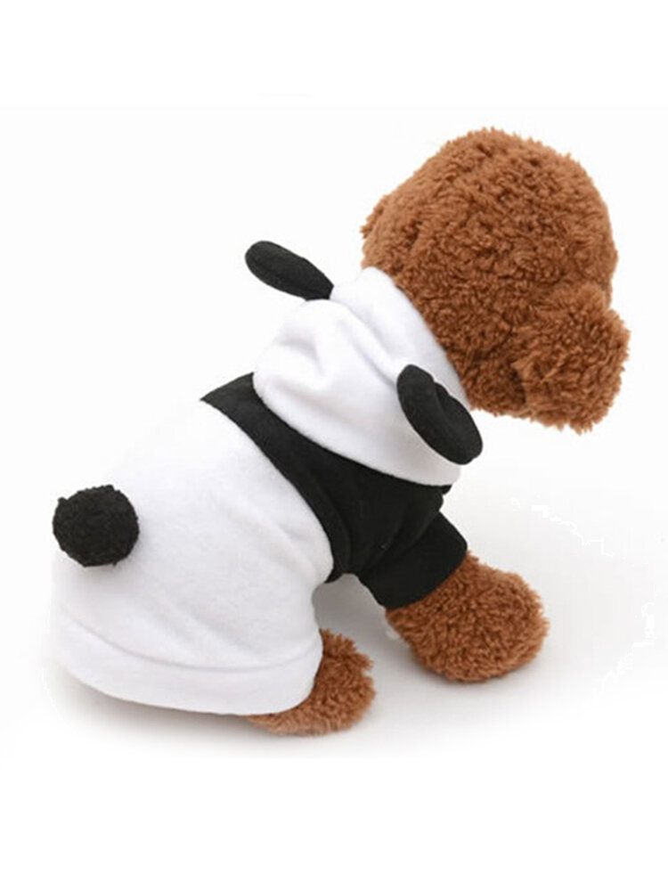 Pet Perro Gato Cute Fleece Panda Ropa Abrigo cálido Disfraz Outwear Ropa XS-XXL