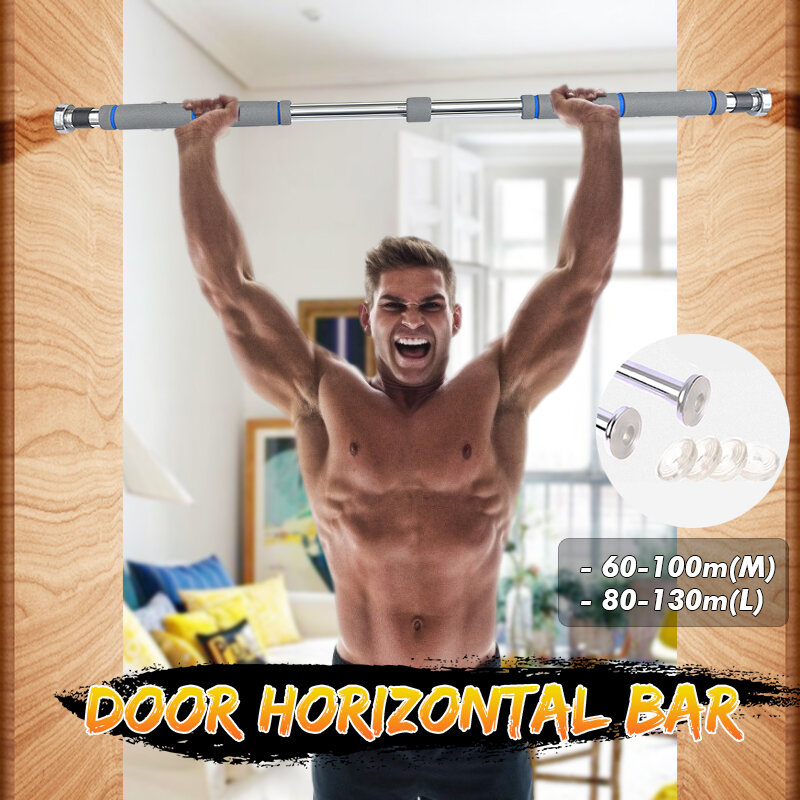 

Steel 200kg Load Door Horizontal Bars Adjustable Home Gym Pull Up Training Bar Exercise Tools, Gray