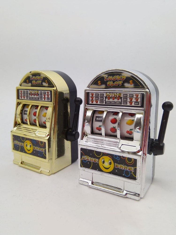 

1 PC Lucky Jackpot Mini Slot Machine Antistress Toys Games for Children Kids Safe Machine Bank Replica Funny Gag Toys Ch, Gold;silver