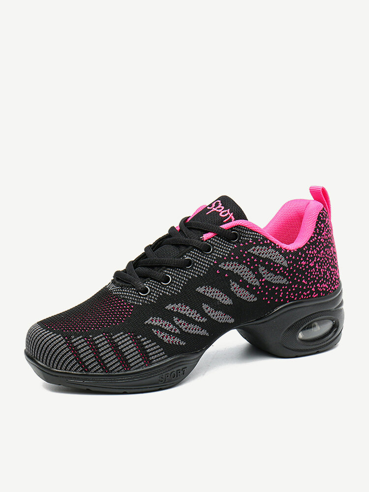 Women Soft Outsole Mesh Lace Up Dance Shoes Sneakers