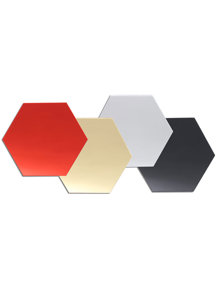 12Pcs 3D Mirror Hexagon Vinyl Removable Wall Sticker Decal Home Decor Art DIY 