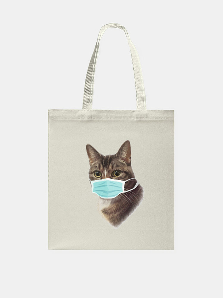violetpos personnalisé Canvas Sac à main Sacs Shopping Sac bandoulière cartable sac de déjeuner nette chat gris bois
