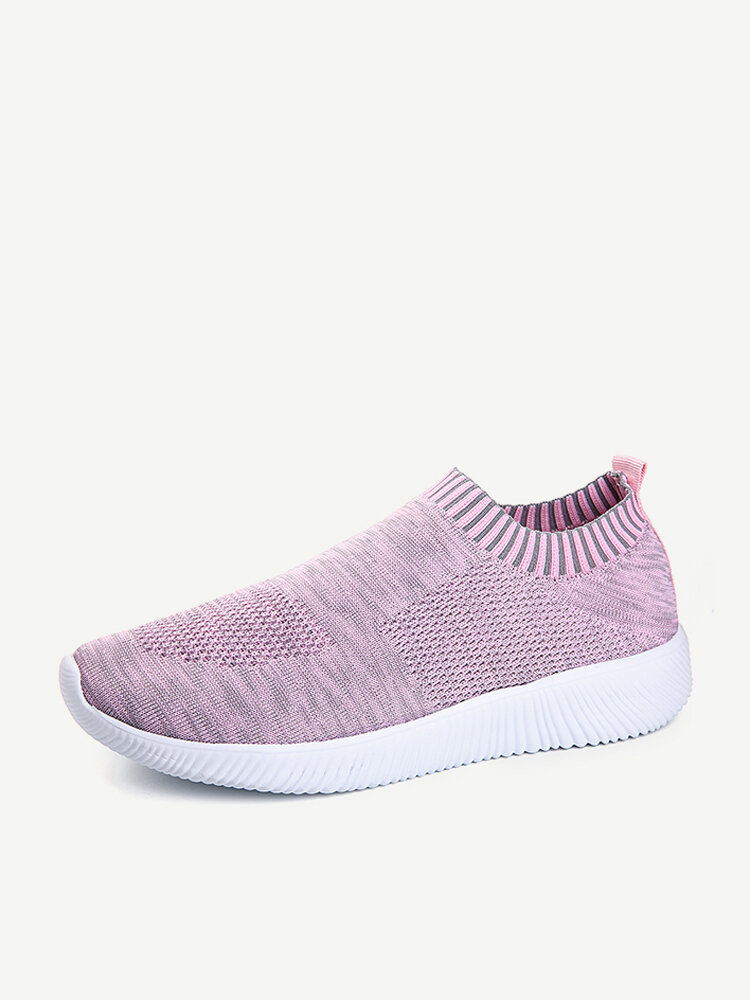 Big Size Women Trainers Casual Walking Comfy Mesh Slip On Shoes