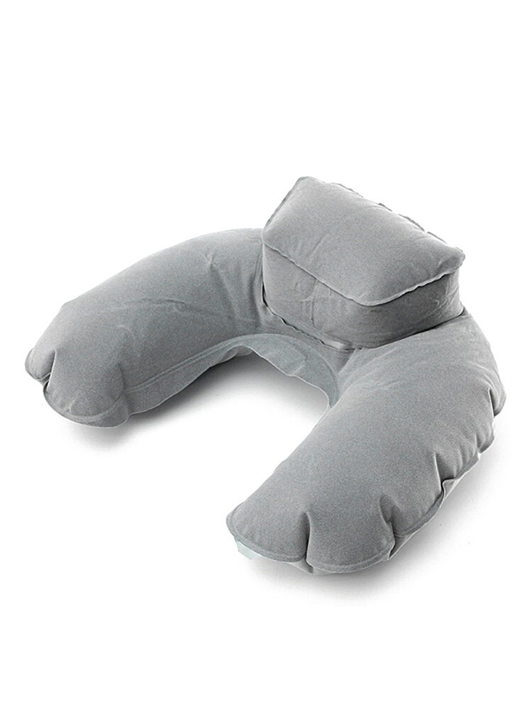 

U-Shape Inflatable Travel Pillow Air Cushion Neck Rest Supplies Plane Flight Nap Pillow, Red