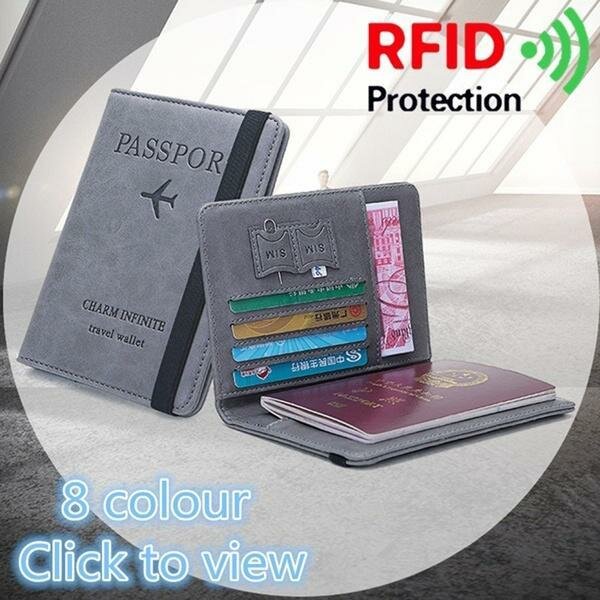 

RFID Travel Multifunctional Travel Cover Case Card Slots Passport Storage Bag Wallet, Red;green;blue;black;orange;pink;gray;coffee
