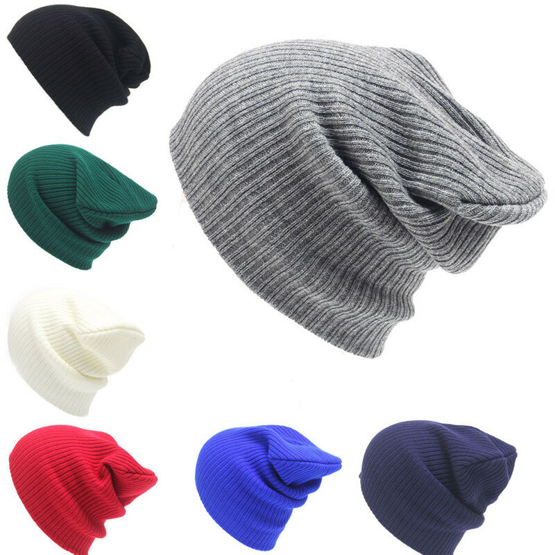 

Winter Men Women Knitted Warm Skullies Beanies Hats Casual Sport Breathable Elasticity Hat, Red;black;royal blue;navy;grey