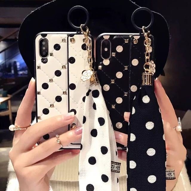 Lambskin Point Xs Max Phone Shell 7plus For Iphone6/8p/ Luxury Rivet Scarves