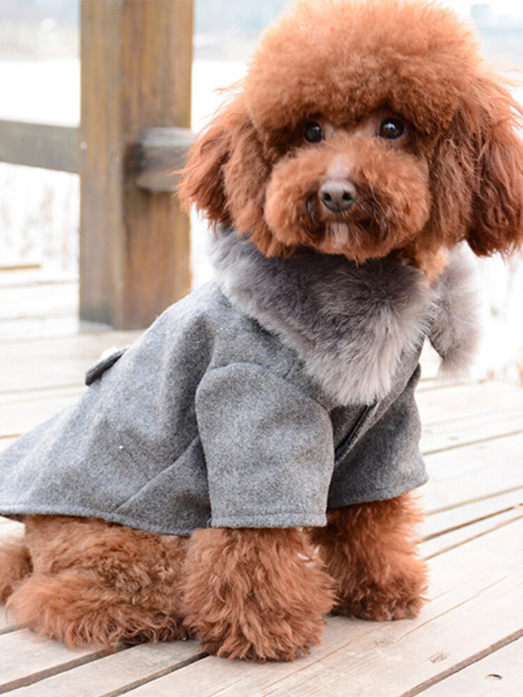Pet Dog Coat Jacket With Fur Winter Pet Clothing for Small Medium Size Dog