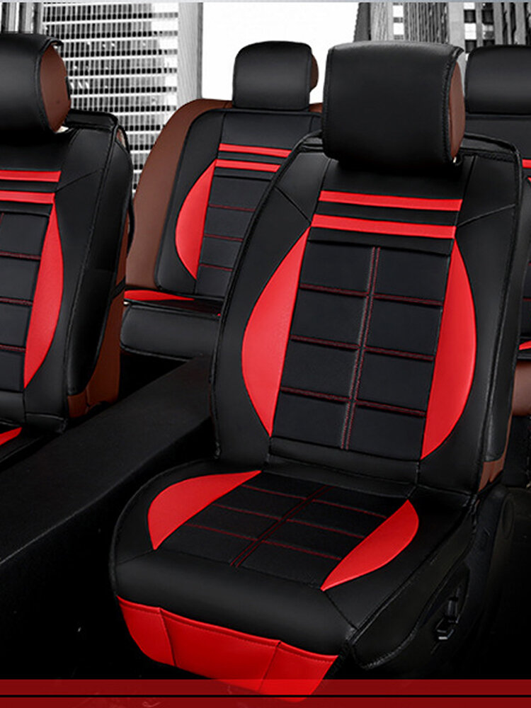 Black-red God of Wealth Edition leather all-inclusive four seasons seat cover seat cushion 5 seats full set of universal fit. 