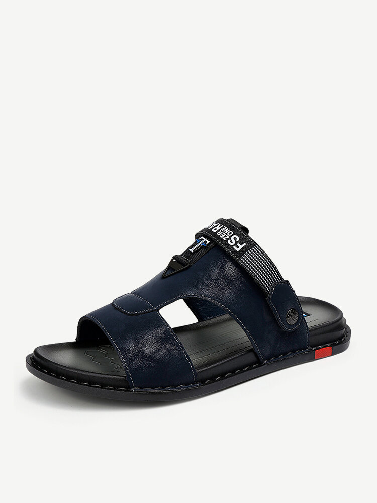 Men Microfiber Leather Breathable Adjustabler Heel Strap Casual Sandals