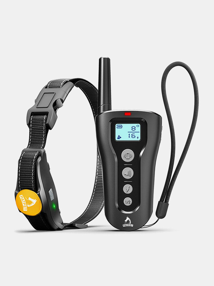 PATPET 320 Dog Training Collar with Remote Rechargeable Waterproof Shock Collar for 1/2 Dogs 3 Training Modes Beep Vibration and Shock Up to 1000Ft Remote Range