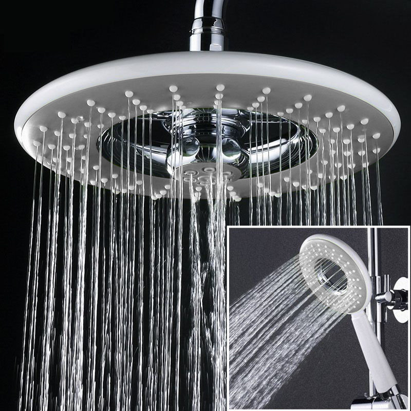 

Water Saving Round Rainfall Top Shower Set Handheld Bathroom Shower Head