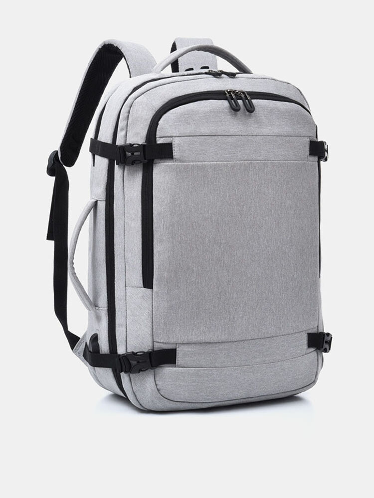 Men Lightweight USB Charging Waterproof Multi-pocket Large Capacity 15.6 Inch Laptop Bag Travel Backpack