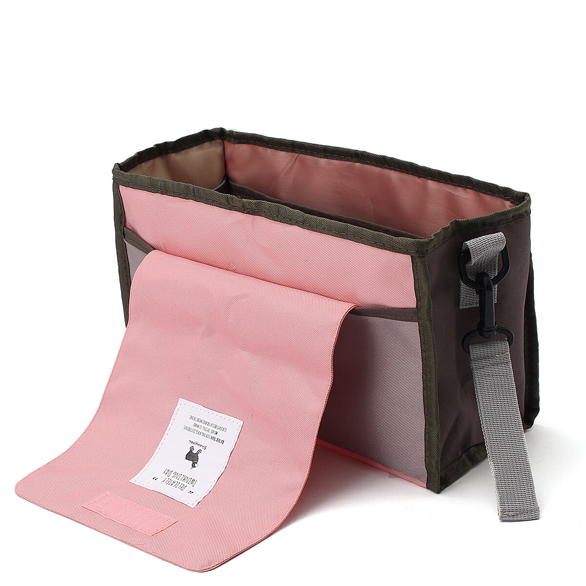

Universal Baby Trolley Useful Storage Diaper Bag Basket Stroller Pram Organizer, Pink;black