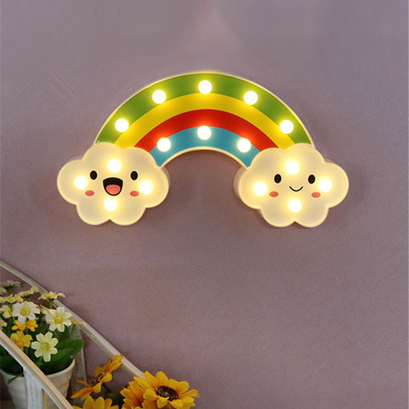 

Smile Face Cloud Rainbow LED Night Light Cartoon Night Lamp Baby Bedside Lamp Kids Toy Gift Light