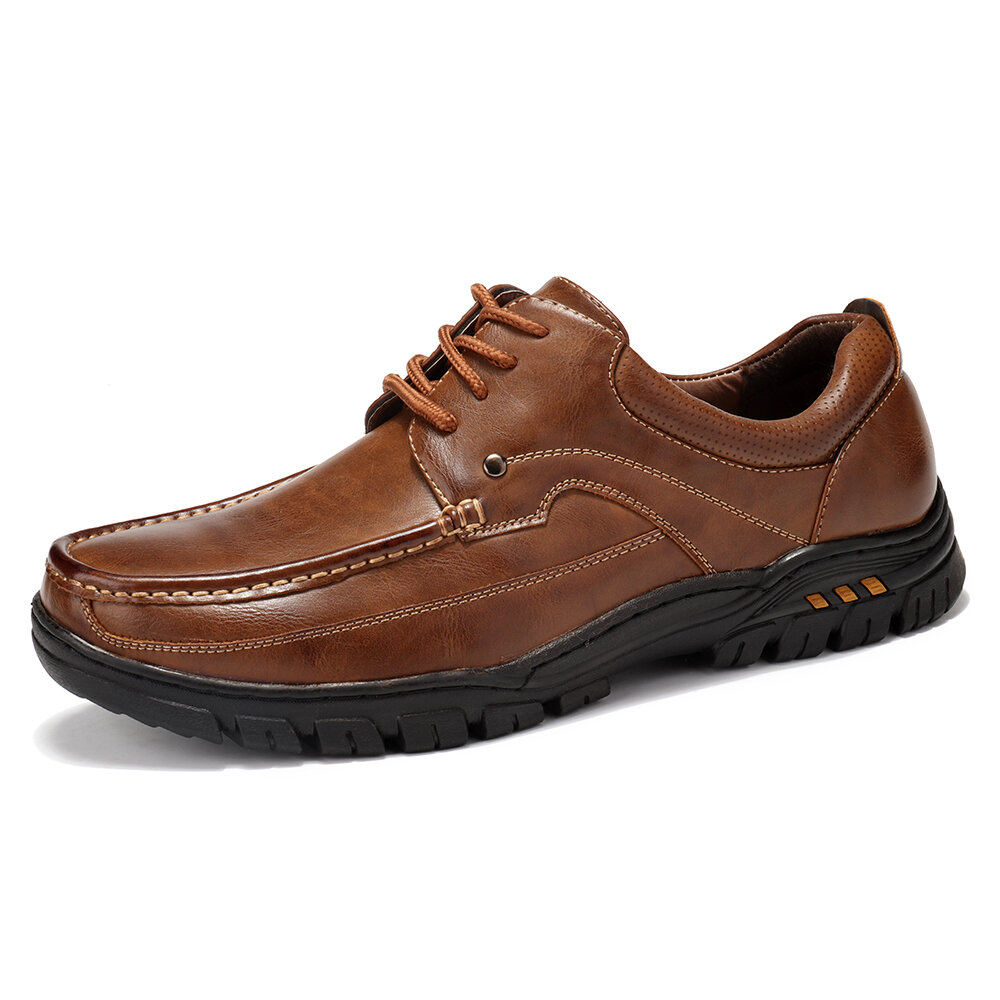 Menico Men Retro Microfiber Leather Non Slip Soft Casual Shoes 