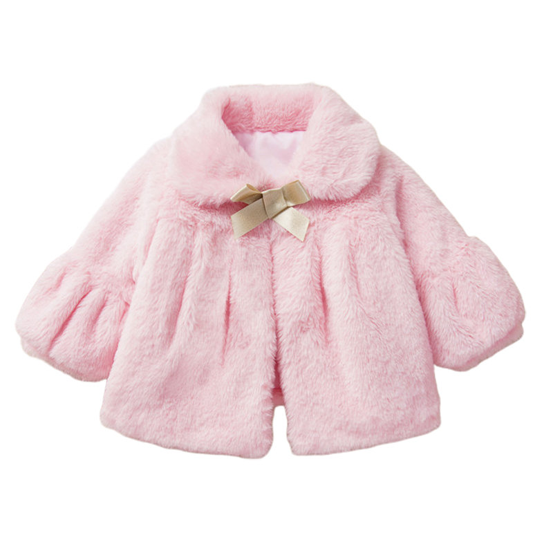 Girl's Fur Winter Warm Coat Cloak Jacket Thick Clothes For 1-5Y