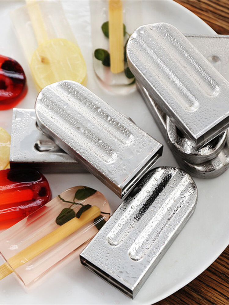 

KCASA KC-ICE18 6 Pieces Set Stainless Steel Popsicle Mold Food Grade Ice Lolly Maker Summer Gifts
