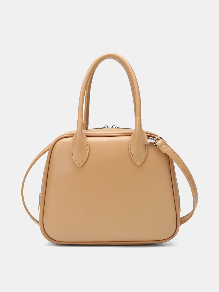 Women Faux Leather Vintage Multi-Carry Solid Color Shopping Crossbody Bag Handbag