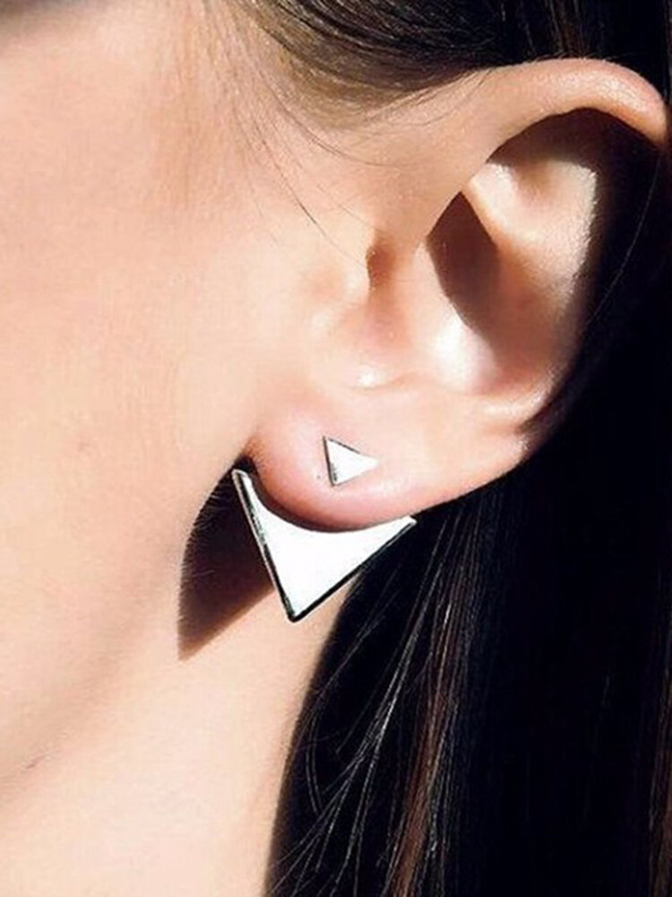 Simple Women Earrings Geometry Two Triangle Earrings 